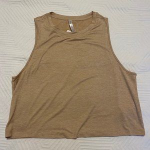 Fabletics Tan Crop Activewear Tank